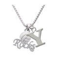 thumbnail image 1 of Enamel Volleyball ''Rocks'' Capital Initial Y Necklace, 1 of 2