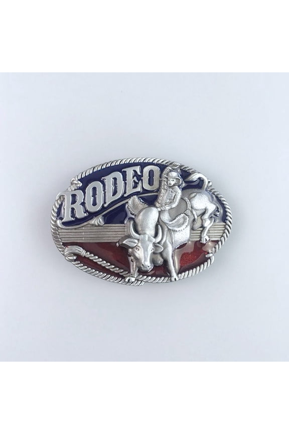 Enamel Western Cowboy Rodeo Wildlife Belt Buckle