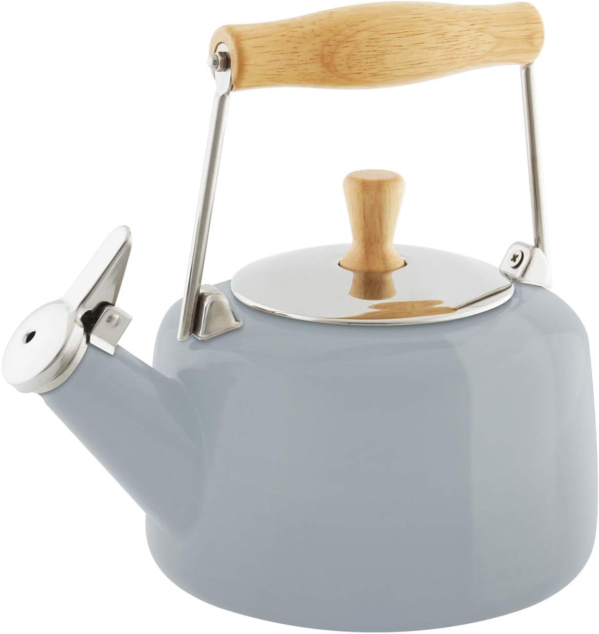 Chantal Sven Whistling Tea Kettle - 1.4 Quart Enamel On Steel Kettle With Natural Wood Handle, Black Scandinavian Design - View #10
