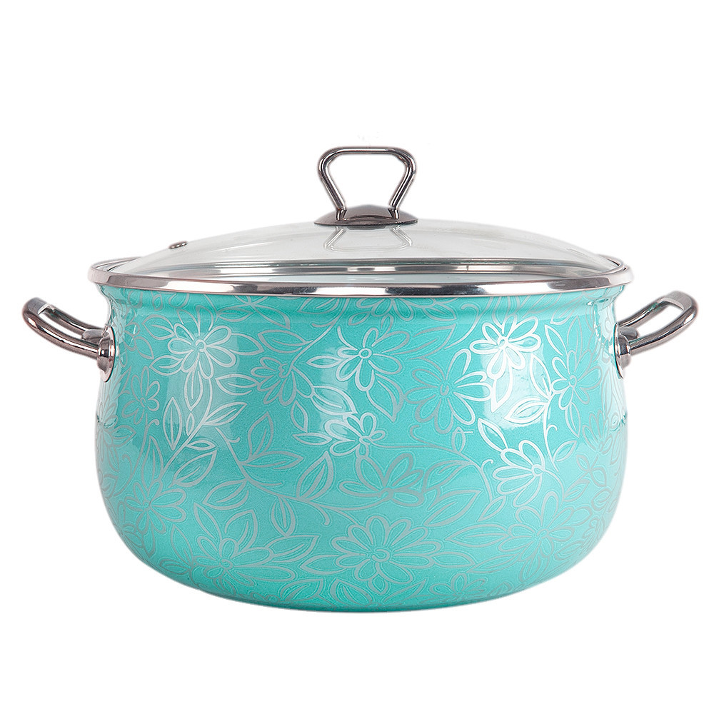 STP Goods Golden Rooster Belly Deep Enameled Casserole w/Glass Lid 2