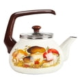 thumbnail image 1 of Enameled Aluminum Tea Kettle Mushrooms Enamel Kettle 2.3-qt. (2.2 L) Hot Water TeaKettle pot for Stovetop Teapot Ideal for Camping, 1 of 7