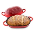 thumbnail image 1 of Enameled Cast Iron Bread Oven 2 Qt (Red), Non-Stick Single Loaf Cast Iron Bread Pan with Lid, Easy Homemade Sourdough Dutch Oven, Oven-Safe Artisan Bread Baking Pan, 1 of 7
