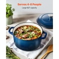 thumbnail image 1 of Enameled Cast Iron Dutch Oven, 6 Quart with Lid, Heavy Duty Cookware for Braising, Stewing, Roasting, Baking - Blue, 1 of 9