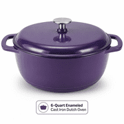 Enameled Cast Iron Dutch Oven Pot with Lid and Dual Handles