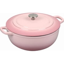 Enameled Cast Iron Dutch Oven Pot with Lid for Sourdough Bread Baking, Bread Dutch Ovens, Cooking Pots, 5 Quart, Pink
