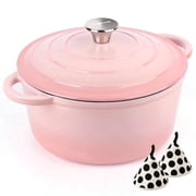 Enameled Cast Iron Dutch Oven, TAIMASI 5QT Dutch Oven Pot with Lid & Cotton Potholders, Heavy-Duty Cookware for Braising, Stews, Roasting, Bread Baking, All Sto