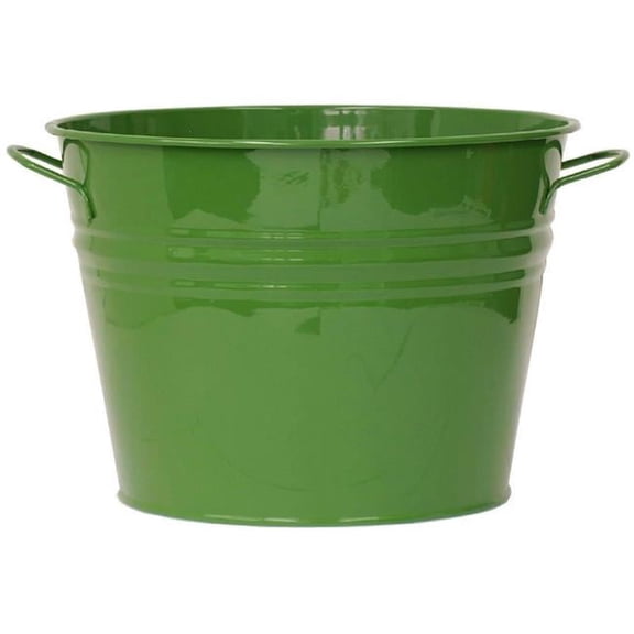Enameled Galvanized Steel Planter & Tub - Sage - 15.5 x 10 in. - Durable Design