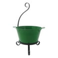 thumbnail image 1 of Enameled Galvanized Steel Planter with Iron Stand, 1 of 1