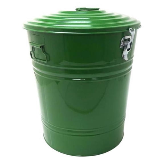 Enameled Galvanized Steel Storage Container, Sage