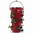 thumbnail image 1 of Enameled Galvanized Strawberry & Flower Planter, Red, 1 of 1