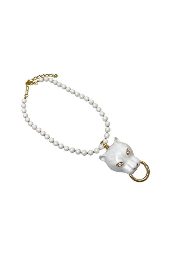 Enameled Leopard Queens Charm Necklace Zincs Alloy Adjustable Clavicle Chain Lightweight For Women Fashion Jewelry