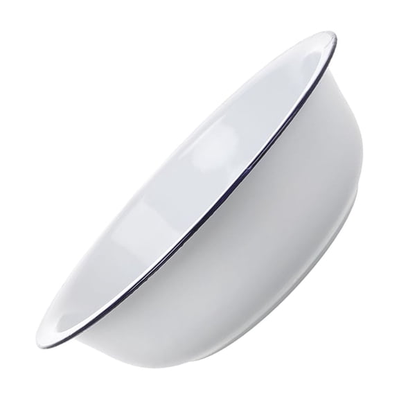 Enameled Mixing Bowl Enamelware For Blending Serving And Countertop Display White Washing Basin