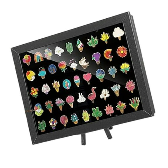 Enameled Pin Display Case With Closure Accessory for Wall and Tabletop Display Sturdy Felt Board Organizers