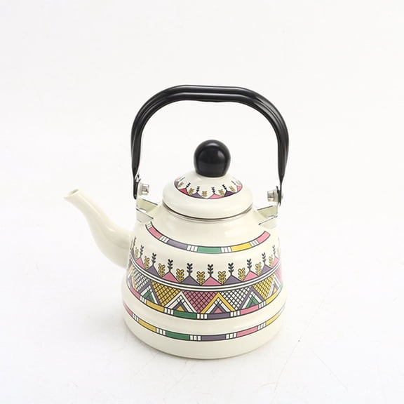 Enameled tea kettle in vintage style, with spout kettle, enamel kettle for induction cooker gas stoves, for induction, gas stove, wood stove coffee machine water jug