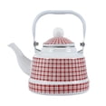 thumbnail image 1 of Enameled tea kettle in vintage style, with spout kettle, enamel kettle for induction cooker gas stoves, for induction, gas stove, wood stove coffee machine water jug, 1 of 5