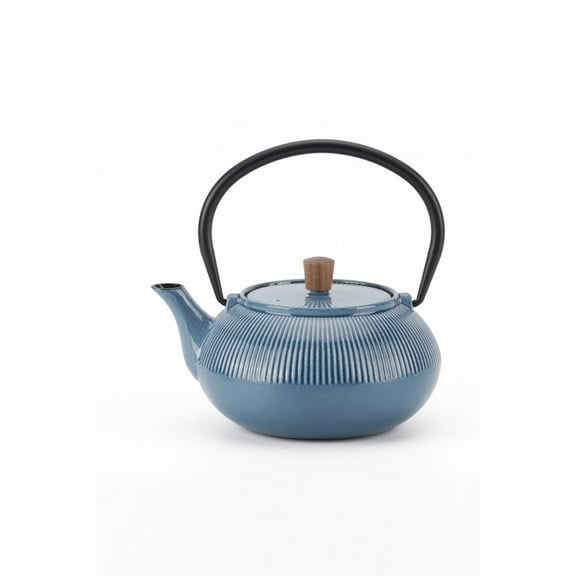 Enamelled Cast Iron Teapot - 600 ml - Line Blue