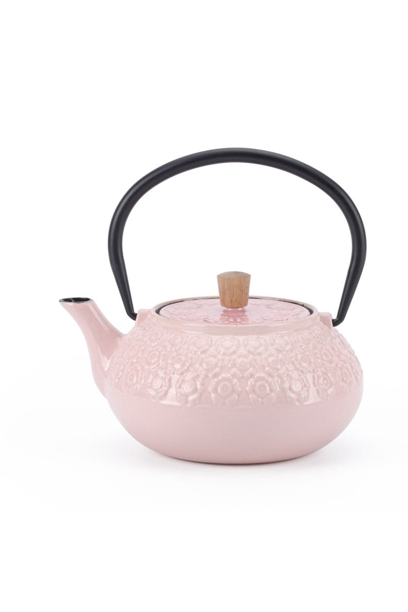 Enamelled Cast Iron Teapot - 600 ml - Sakura Pink