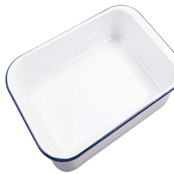 Enamelware 9x13 Baking Pan with Lid Oblong Cake Pan Enameled Steel Roasting Pan Baking Dish Lasagna Pan Food Containers