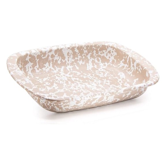 Enamelware Baking Pan, 3 quart, Taupe Swirl