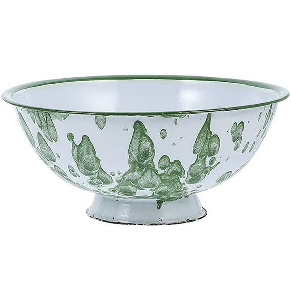 Enamelware Bowl Classic Food Bowl Retro Salad Bowl Footed Cereal Bowl Noodle Soup Bowl