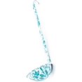 thumbnail image 1 of Enamelware Ladle, 12 inch, Turquoise/White Splatter, 1 of 2