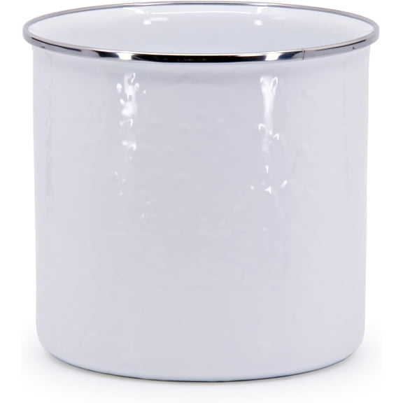 Enamelware Utensil Holder, Solid White Textured