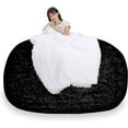 thumbnail image 1 of Enasui Bean Bag Chairs, 7ft Giant Bean Bag Chair for Adults, Big Bean Bag Cover Comfy Large Bean Bag Bed (No Filler, Cover only) Fluffy Lazy Sofa (Dark Grey), 7ft(180*90cm), 1 of 15