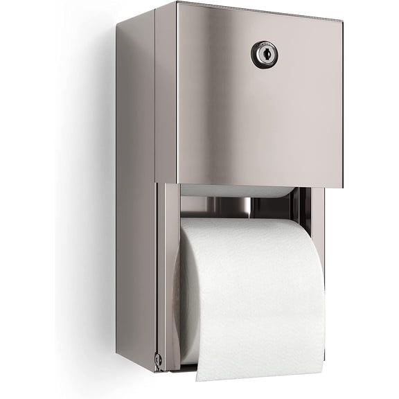 Enbath Commercial Toilet Paper Dispenser, 2 Roll Stainless Steel Toilet Paper Holder. Wall Mount, Locking Tissue Dispensers for Bathroom/Restroom