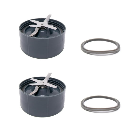 Enbizio Blender Replacement Parts - Nutribullet 900W 600W Cross / Extractor Blade 2 Pack + 2 Extra Gaskets