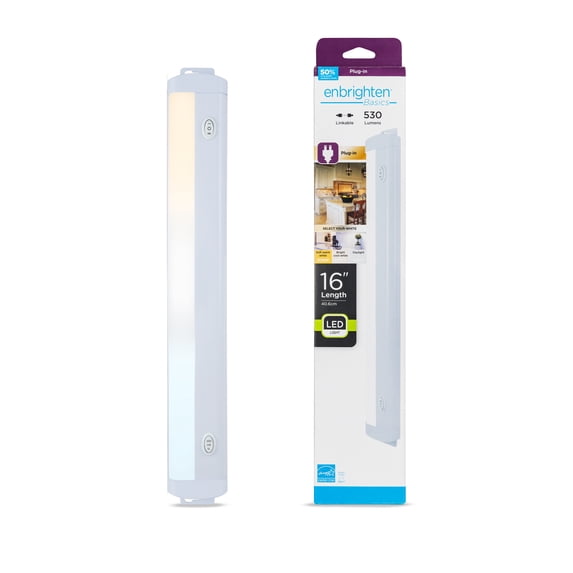 Enbrighten 16" Plug-in LED Under Cabinet Light Fixture, 0.71 lbs, 61841
