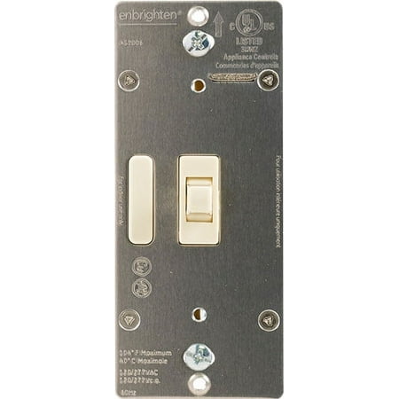 Enbrighten Almond Add-On Switch, QuickFit & SimpleWire, Smart Light Control, Z-Wave/Zigbee Smart Light Switch, Works with Alexa, Google Assistant, Not A Stand Alone Switch, Smart Home Devices, 12732