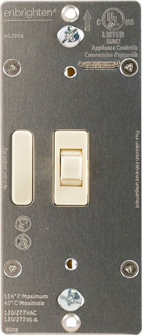 Enbrighten Almond Add-On Switch, QuickFit & SimpleWire, Smart Light Control, Z-Wave/Zigbee Smart Light Switch, Works with Alexa, Google Assistant, Not A Stand Alone Switch, Smart Home Devices, 12732