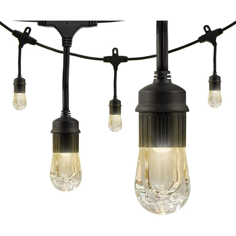 Enbrighten Classic LED Café String Lights, 24ft. 12 Acrylic Bulbs, Indoor/Outdoor, Weatherproof, Shatterproof, Black Cord, 31662 Enbrighten Classic LED Café String Lights, 24ft. 12 Acrylic Bulbs, Indoor/Outdoor, Weatherproof, Shatterproof, Black Cord, 31662