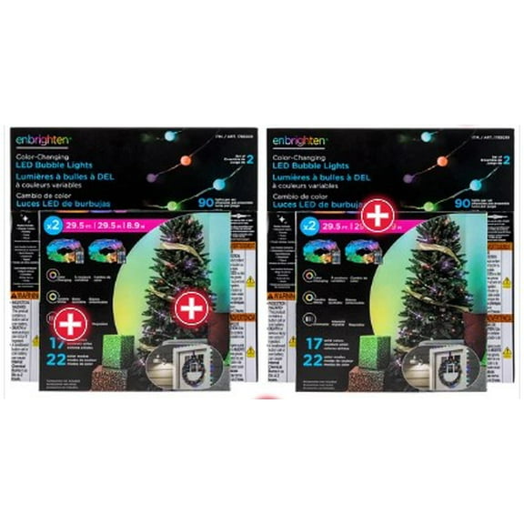 Enbrighten Color-Changing Bubble Lights- 4 Strings, 90 lights Per String