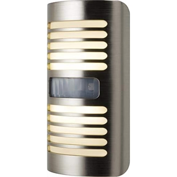 Enbrighten LED Motion Sensor Night Light, Plug-in, 40 Lumens, Motion-Select with 25ft Detection, Dusk-to-Dawn, Brushed Nickel Louver 37299 (1 Pack)