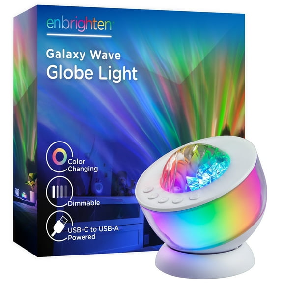 Enbrighten Galaxy Wave Globe Light Projector with 360-degree Night Light