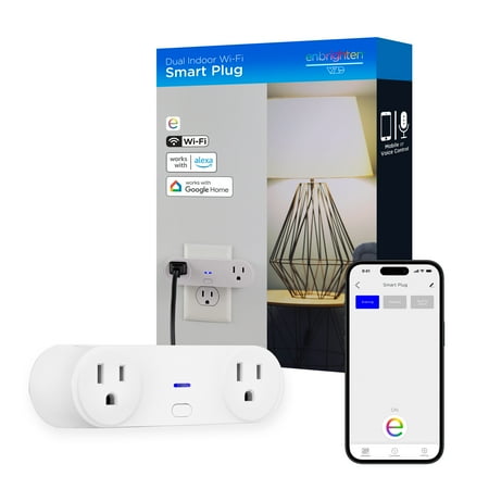 Enbrighten - Wi-Fi Smart Indoor 2-Outlet Plug-in - White
