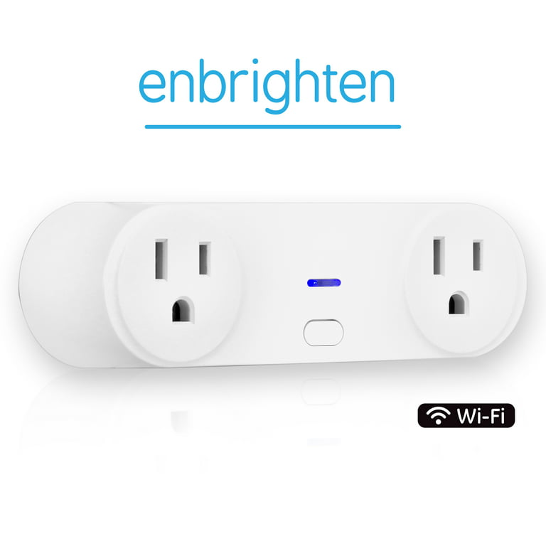 Enbrighten Plug-In 2-Outlet WiFi Smart Switch White