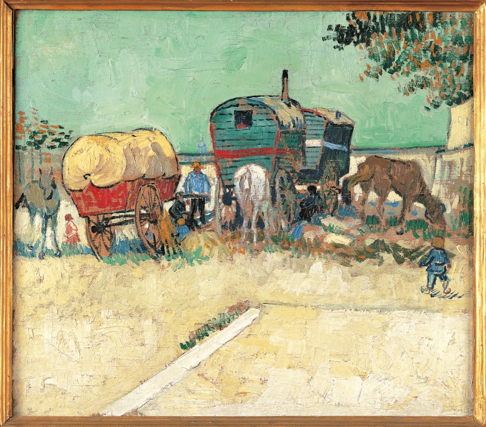 Encampment Of Gypsies With Caravans Canvas Art - (24 x 18)
