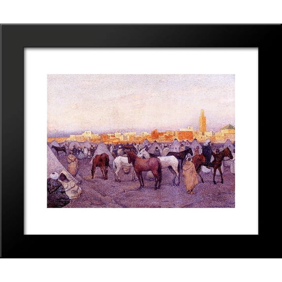 Encampment near a Moroccan Village 20x24 Framed Art Print by Theo van Rysselberghe