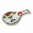 thumbnail image 1 of Encantada MC125D Handmade Pottery Spoon Rest, Dots & Flowers, 1 of 7