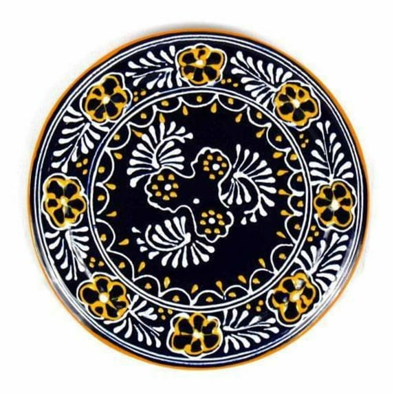 Handmade Pottery 8 Trivet or Wall Hanging, Blue Encantada