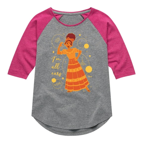 Encanto - All Ears Dolores - Toddler & Youth Girls Raglan Graphic T-Shirt