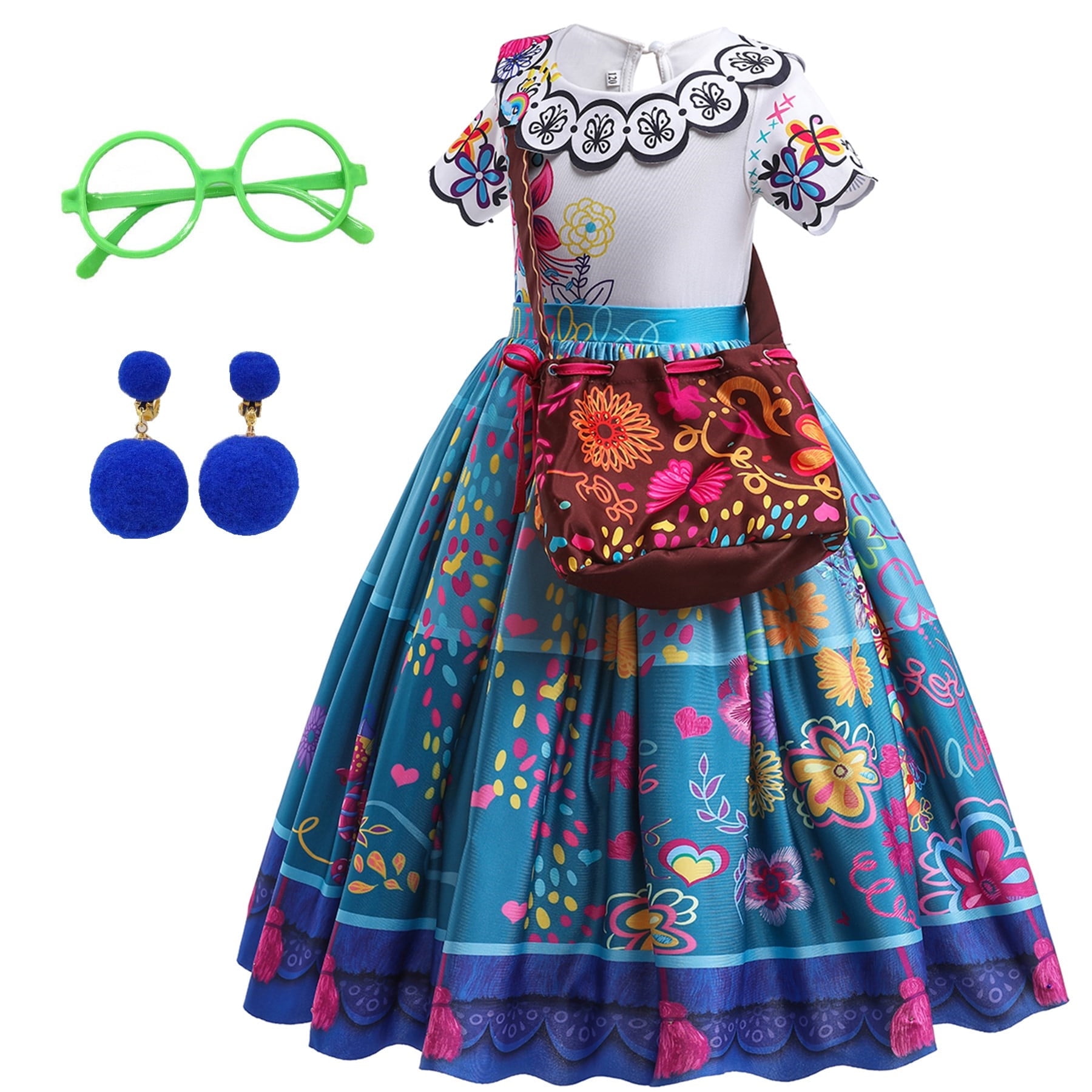 Mirabel Costume Carnevale Parrucca Encanto Vestito Bambina Cosplay Dress ENCAN01