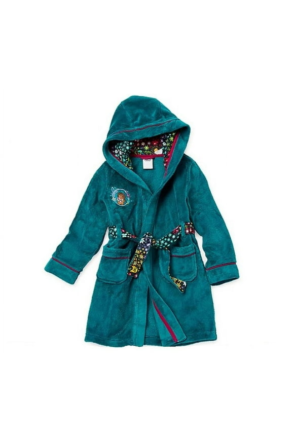 Encanto Girl's Mirabel Minky Fleece Hooded Bathrobe, Robe (Size 4)