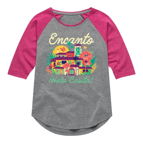 Encanto - Hola Casita - Toddler & Youth Girls Raglan Graphic T-Shirt