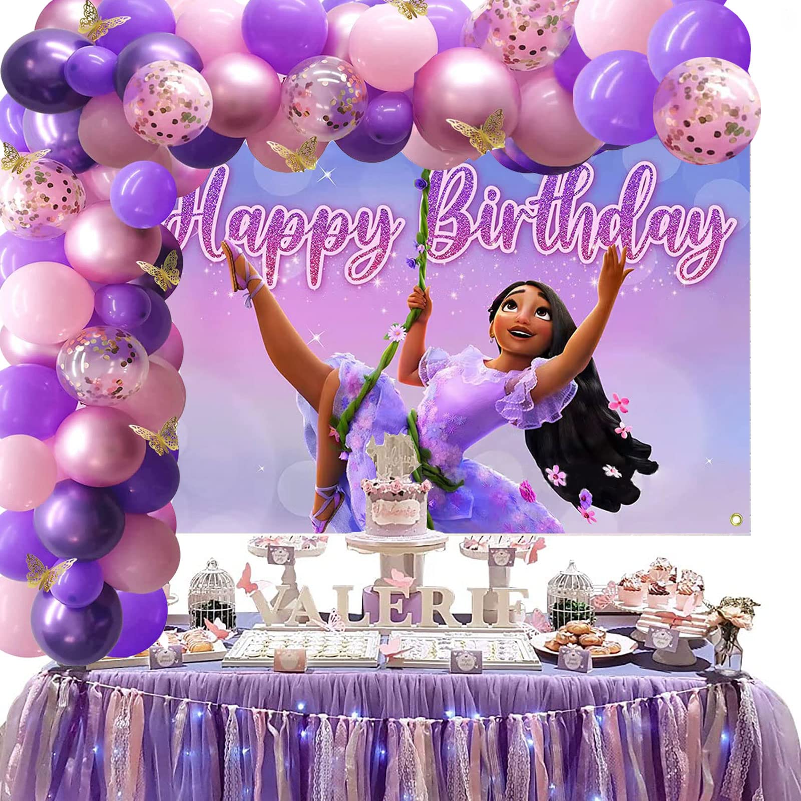 Encanto Isabella Birthday Party Supplies,117 PCS Encanto Party