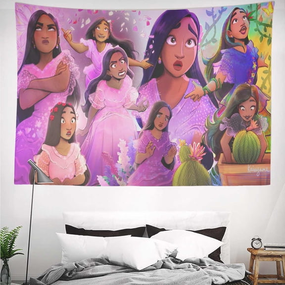 Encanto Isabella Tapestry Gift Wall Hanging Backdrop for Room Bedroom Girls Fans Background Banner Party Birthday Supplies Decor