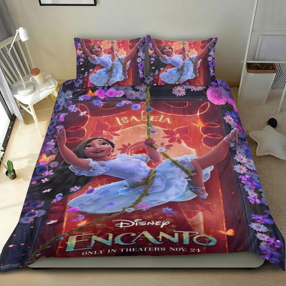 Encanto Isabella Themed Bed Sheet Set Three Piece Set 53x79 In ches Comfortable And Skin Friendly Unique Design Creating A Star Studded Night Home Decor Gifts For Family Friends fans