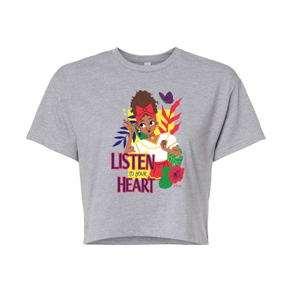 Encanto - Listen To Your Heart Dolores - Juniors Cropped Cotton Blend T-Shirt